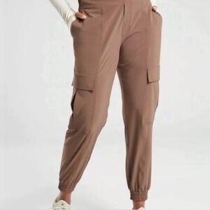 Athleta Chelsea Mid-Rise Utility Cargo Pocket Athletic Jogger in Mineral Brown